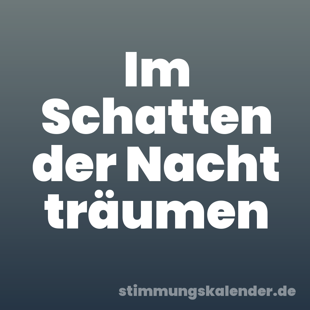 Im Schatten der Nacht träumen