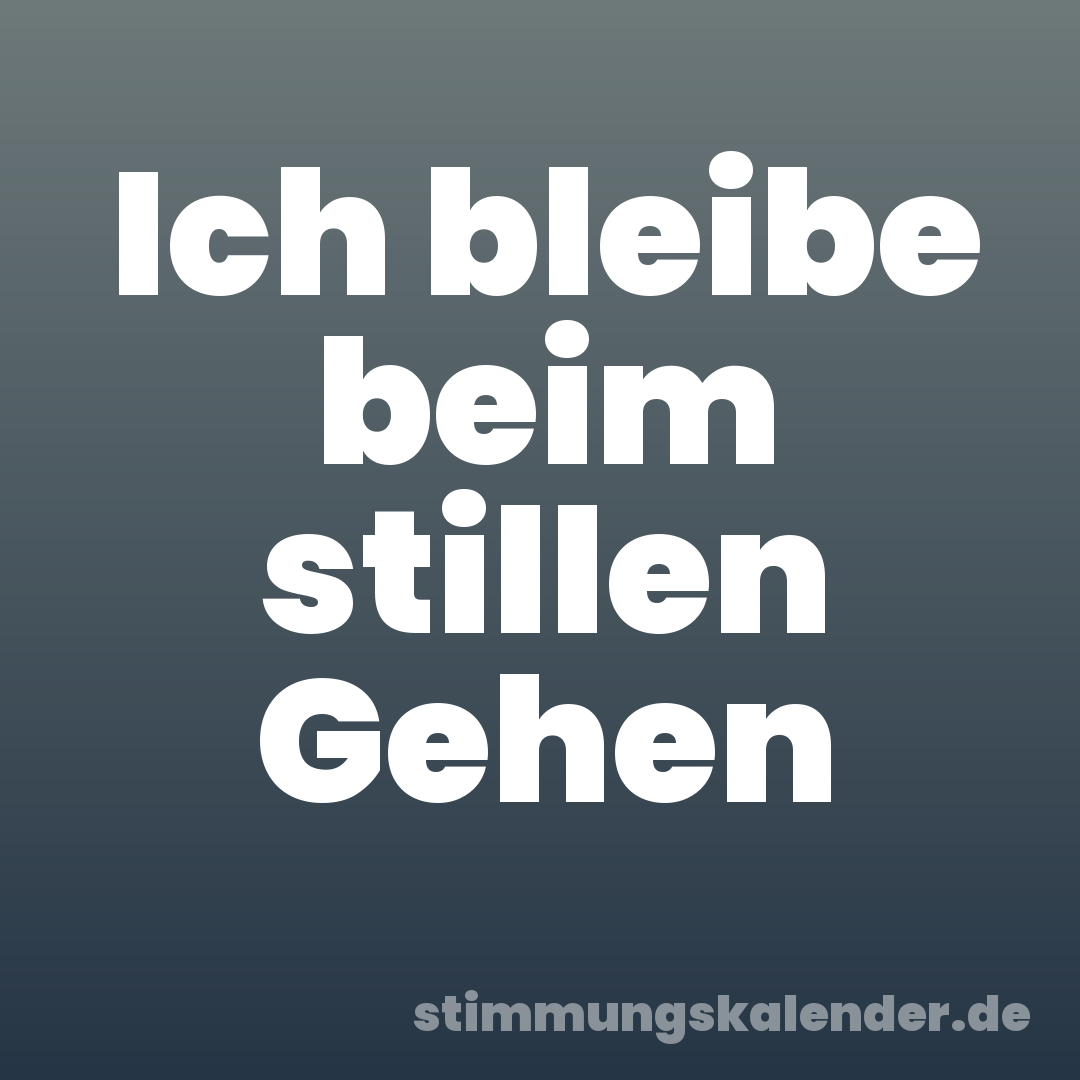 Ich bleibe beim stillen Gehen