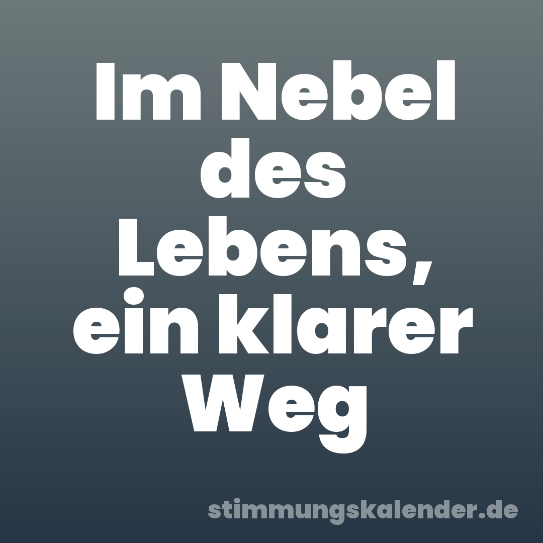 Im Nebel des Lebens, ein klarer Weg