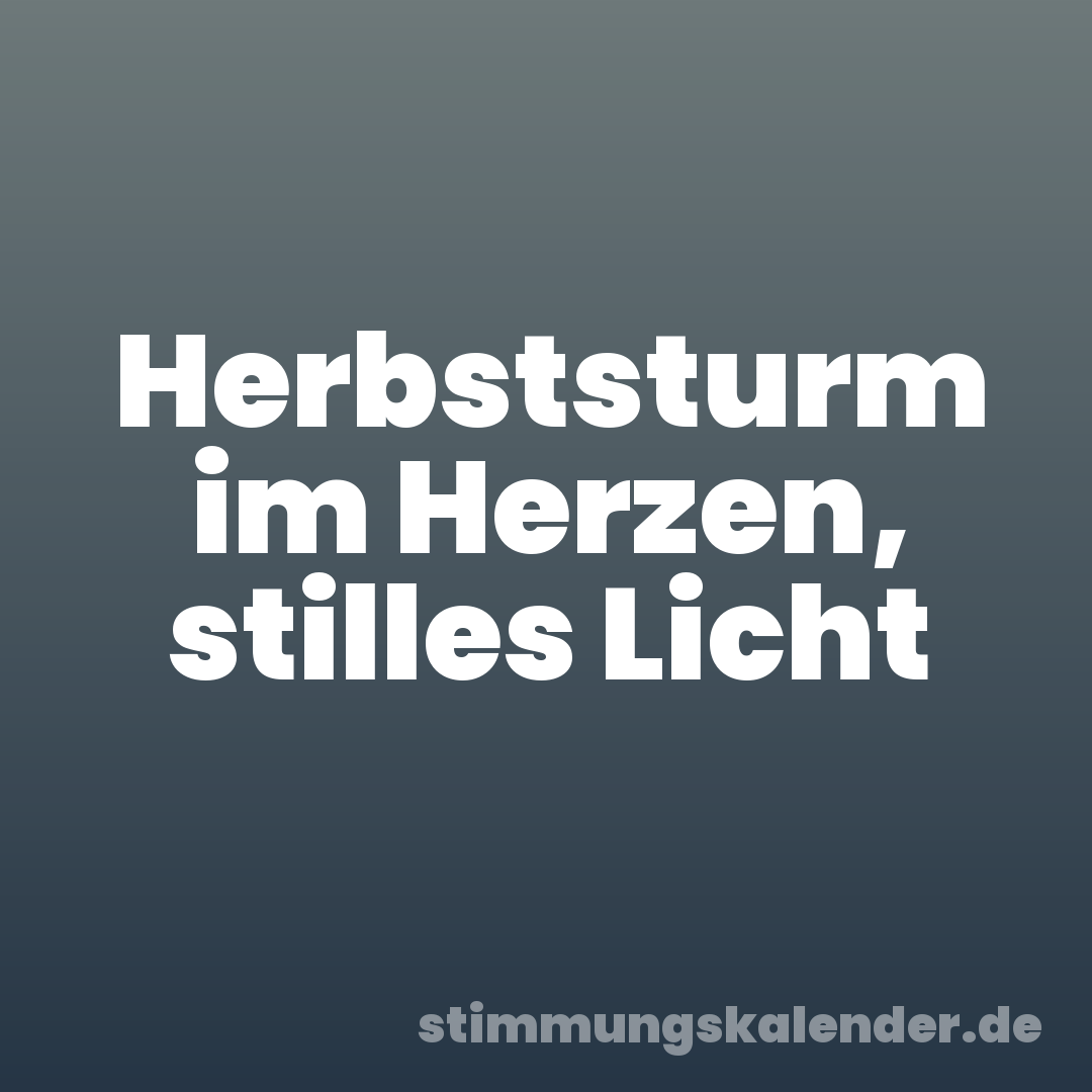 Herbststurm im Herzen, stilles Licht