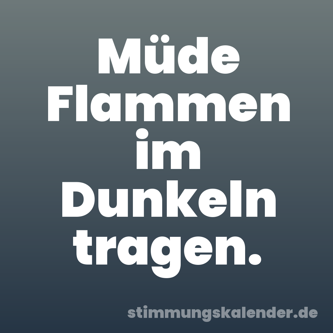 Müde Flammen im Dunkeln tragen.