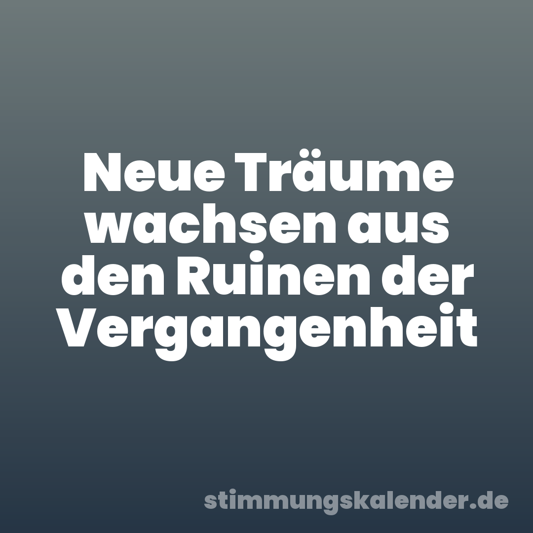 Neue Träume wachsen aus den Ruinen der Vergangenheit