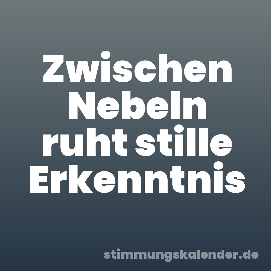 Zwischen Nebeln ruht stille Erkenntnis