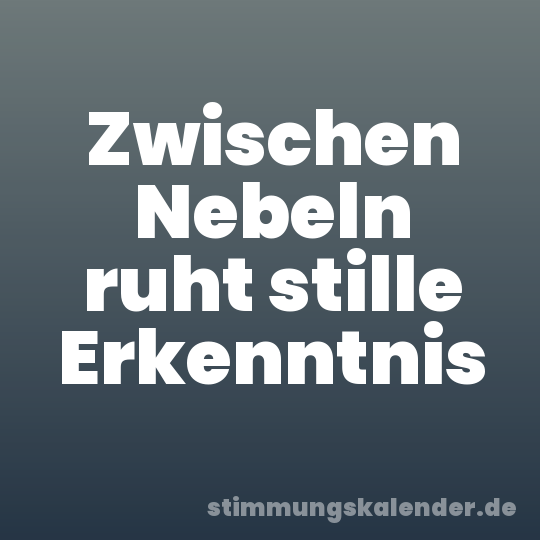 Zwischen Nebeln ruht stille Erkenntnis