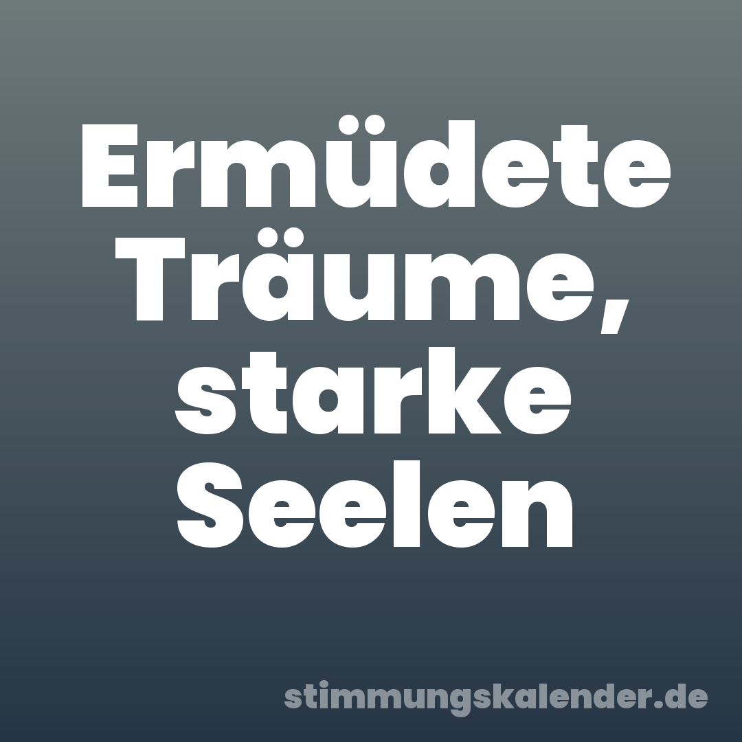 Ermüdete Träume, starke Seelen