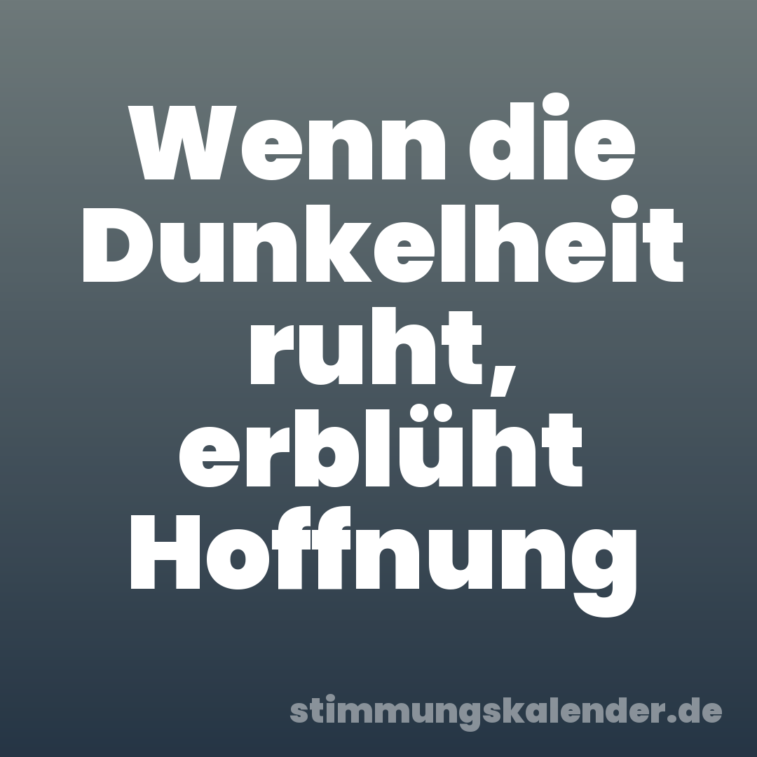 Wenn die Dunkelheit ruht, erblüht Hoffnung