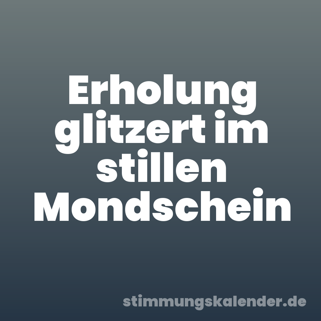 Erholung glitzert im stillen Mondschein