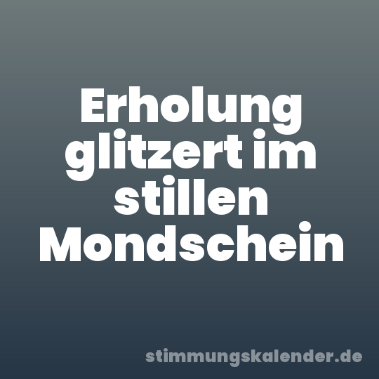 Erholung glitzert im stillen Mondschein