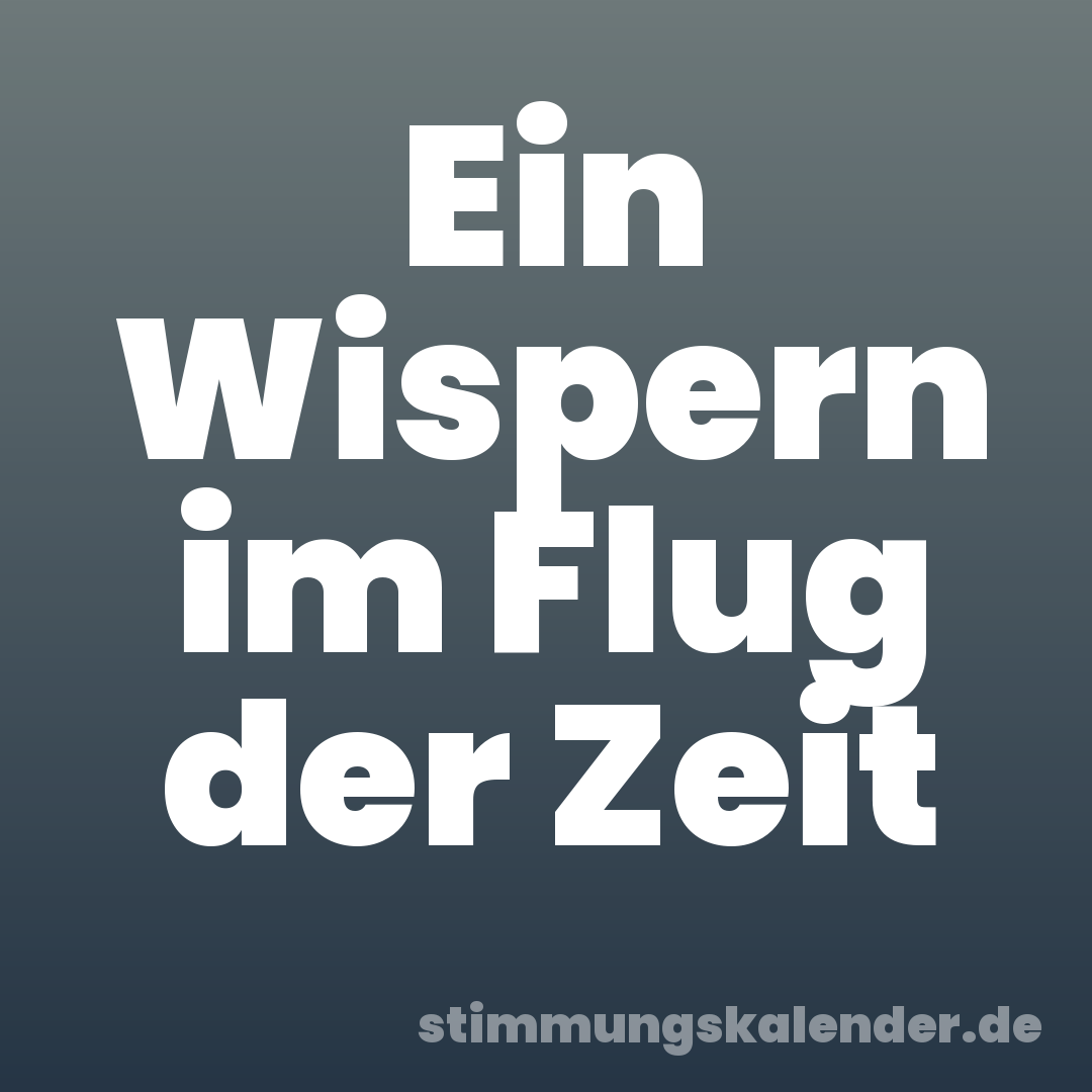 Ein Wispern im Flug der Zeit