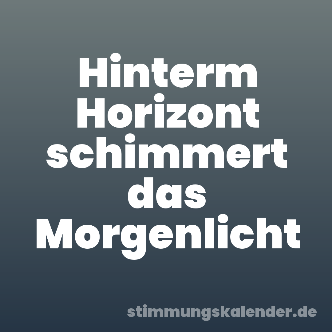 Hinterm Horizont schimmert das Morgenlicht