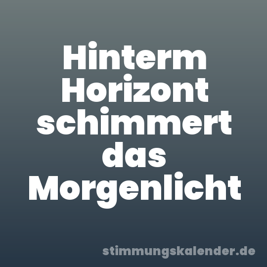 Hinterm Horizont schimmert das Morgenlicht