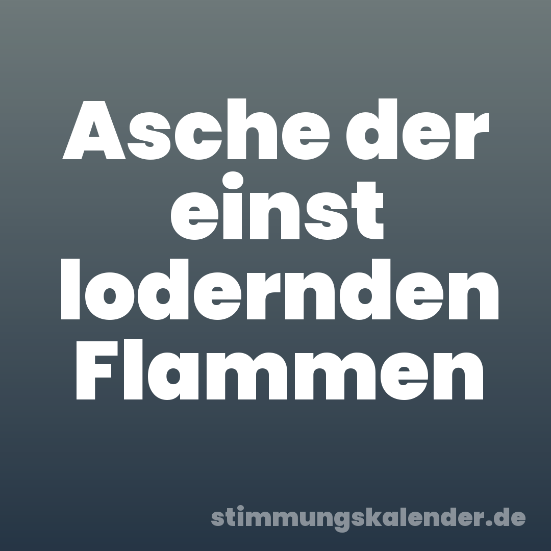 Asche der einst lodernden Flammen