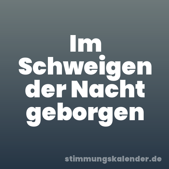 Im Schweigen der Nacht geborgen