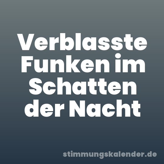 Verblasste Funken im Schatten der Nacht