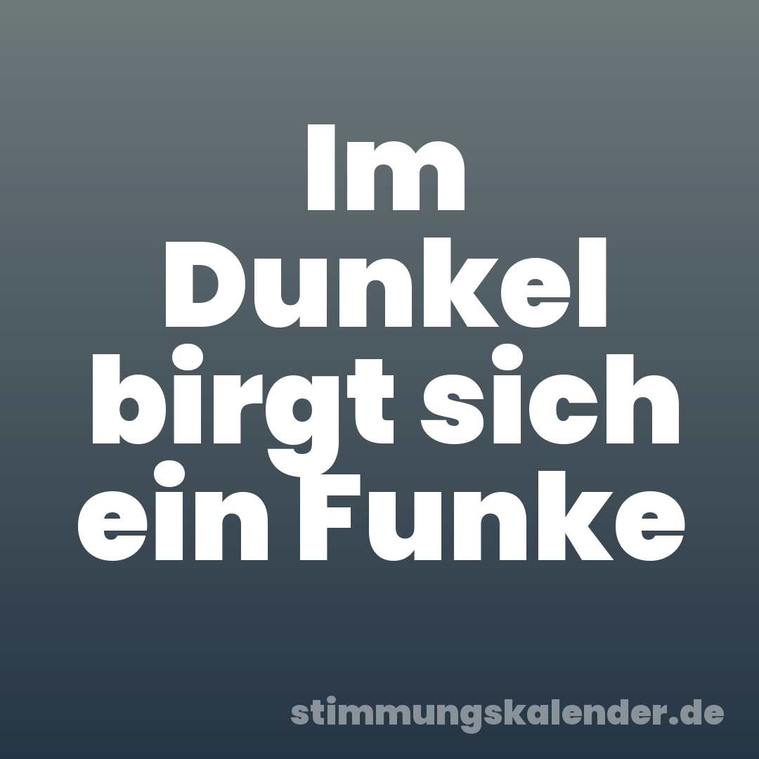 Im Dunkel birgt sich ein Funke