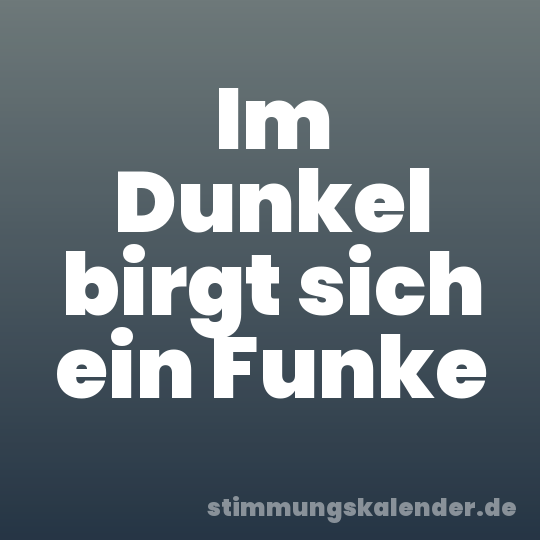 Im Dunkel birgt sich ein Funke
