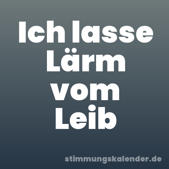 Ich lasse Lärm vom Leib