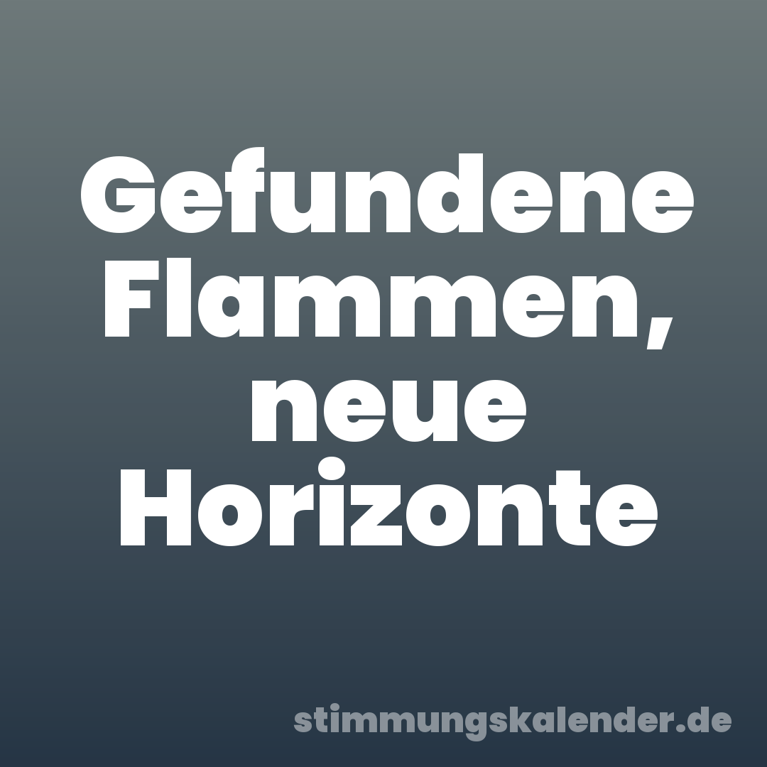 Gefundene Flammen, neue Horizonte