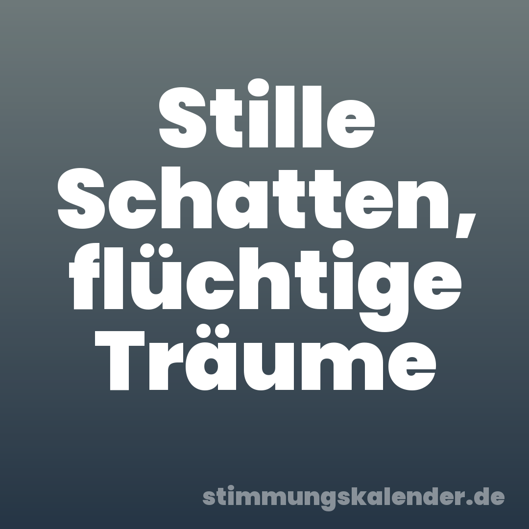 Stille Schatten, flüchtige Träume