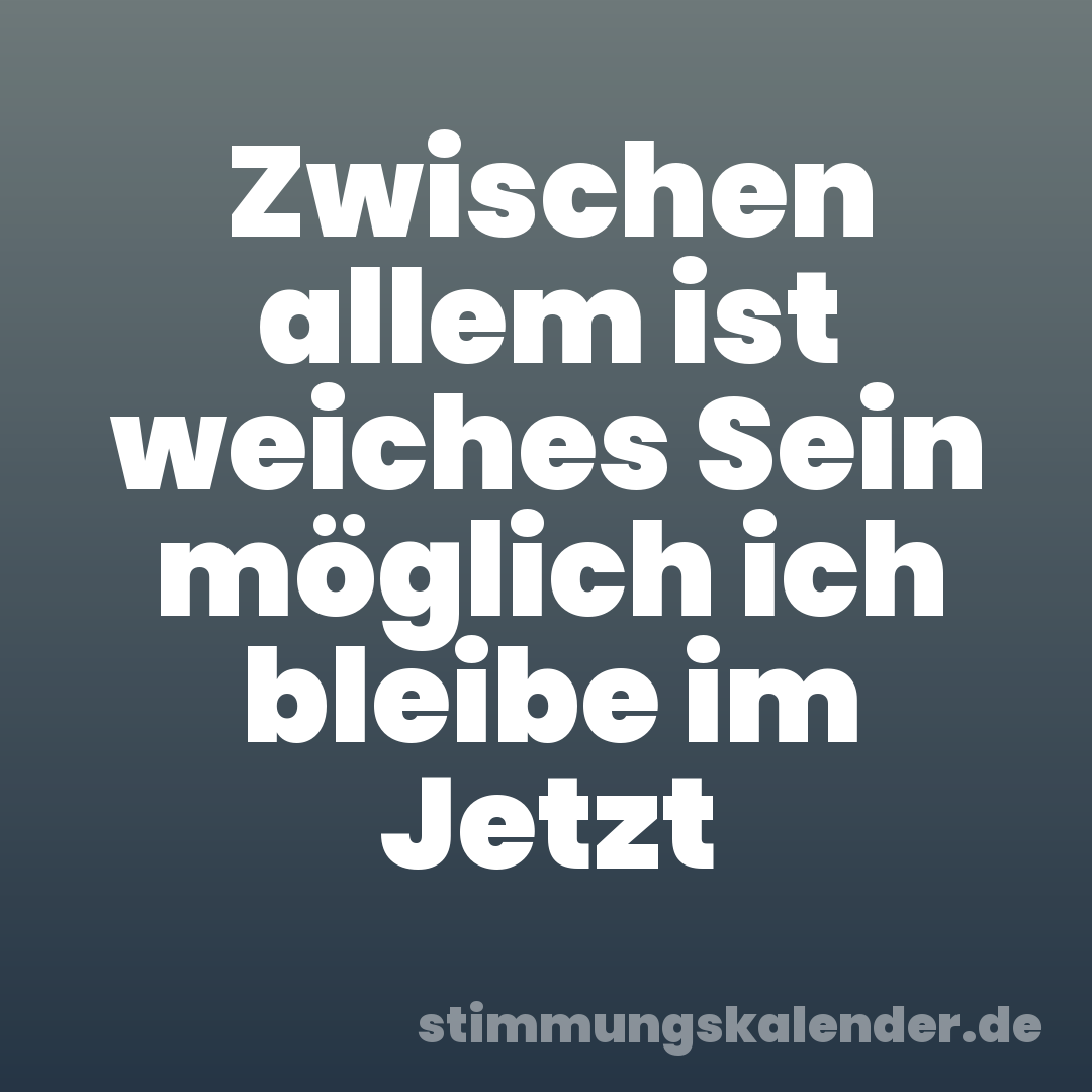 Zwischen allem ist weiches Sein möglich ich bleibe im Jetzt