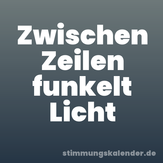 Zwischen Zeilen funkelt Licht