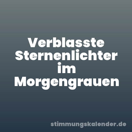 Verblasste Sternenlichter im Morgengrauen
