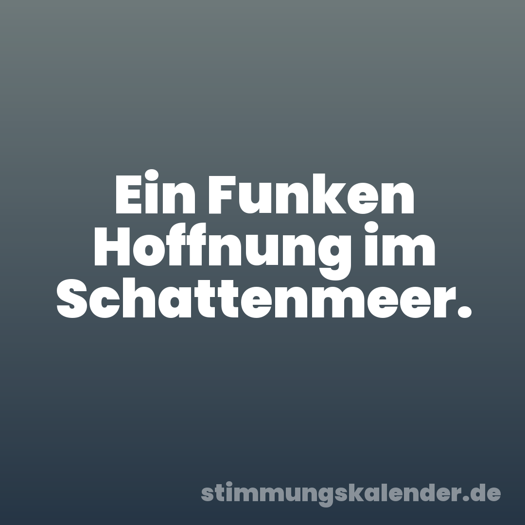 Ein Funken Hoffnung im Schattenmeer.