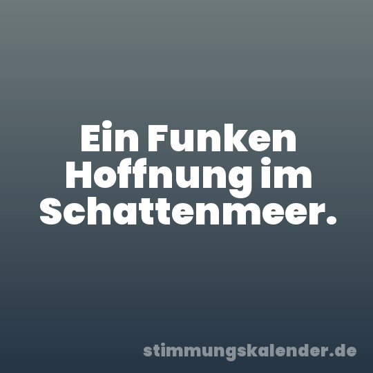 Ein Funken Hoffnung im Schattenmeer.