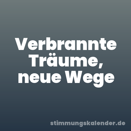 Verbrannte Träume, neue Wege