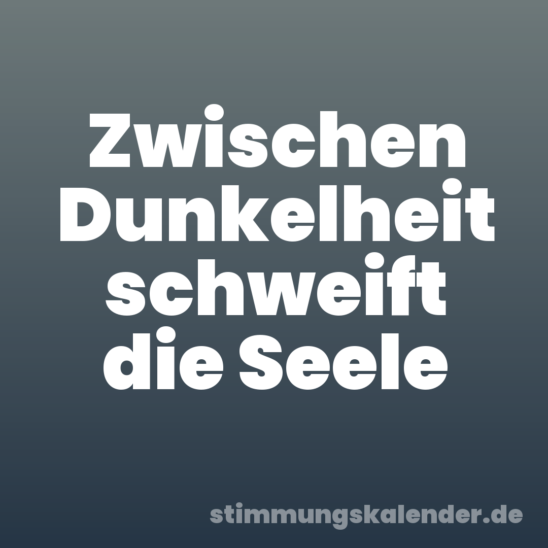 Zwischen Dunkelheit schweift die Seele