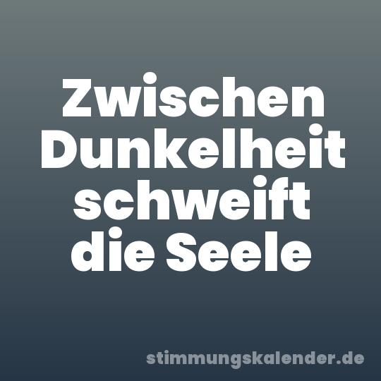 Zwischen Dunkelheit schweift die Seele
