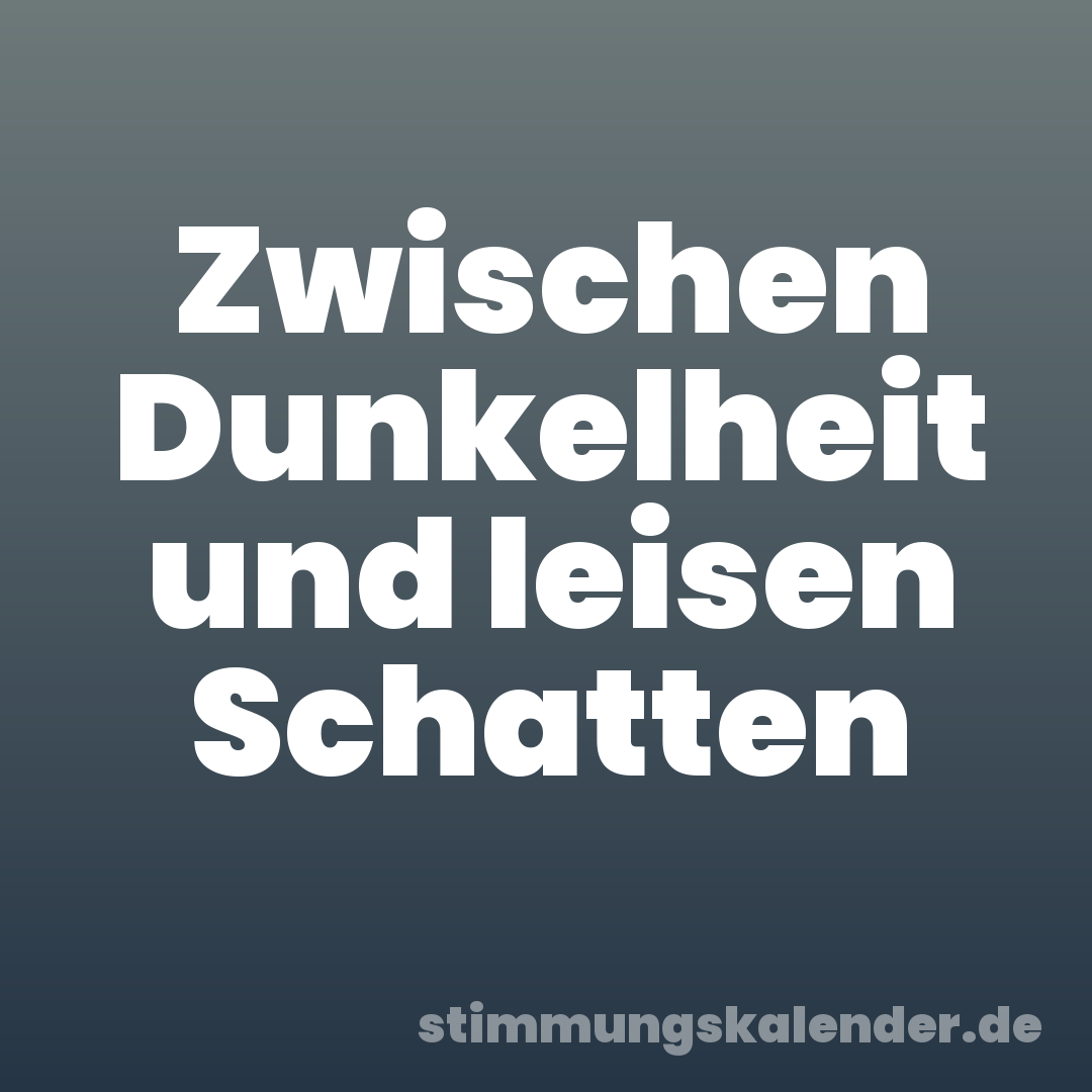 Zwischen Dunkelheit und leisen Schatten