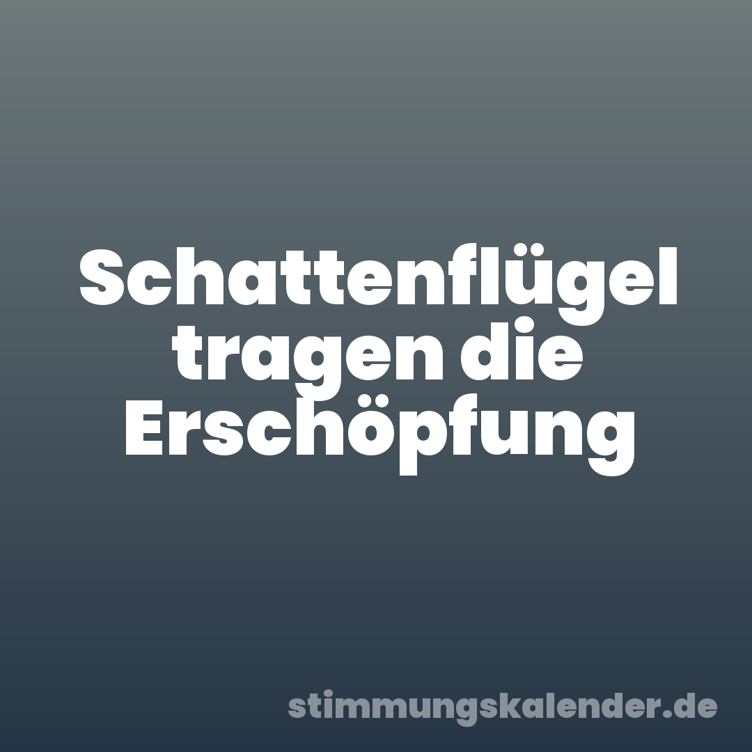 Schattenflügel tragen die Erschöpfung