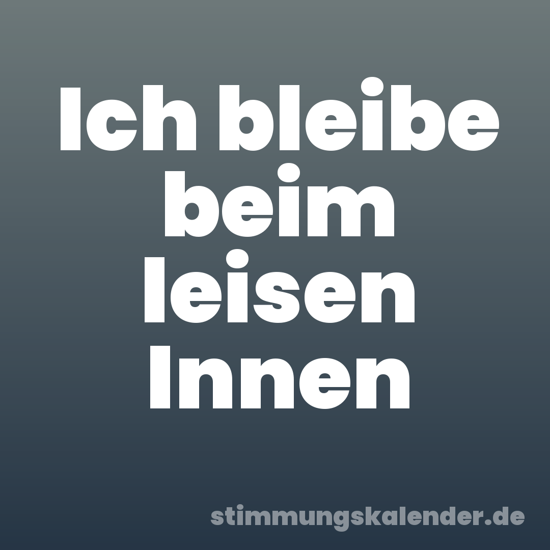 Ich bleibe beim leisen Innen
