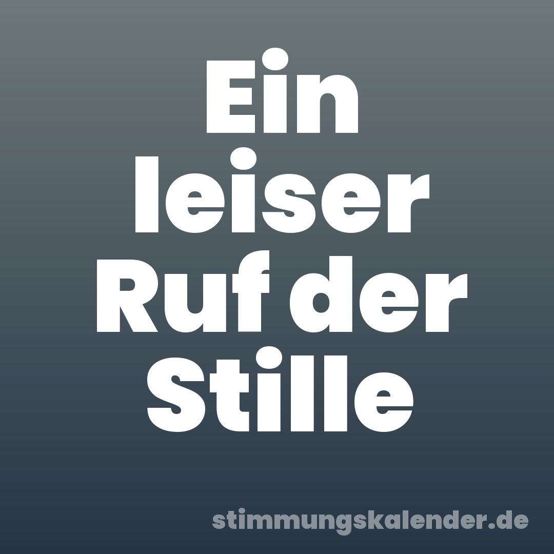 Ein leiser Ruf der Stille