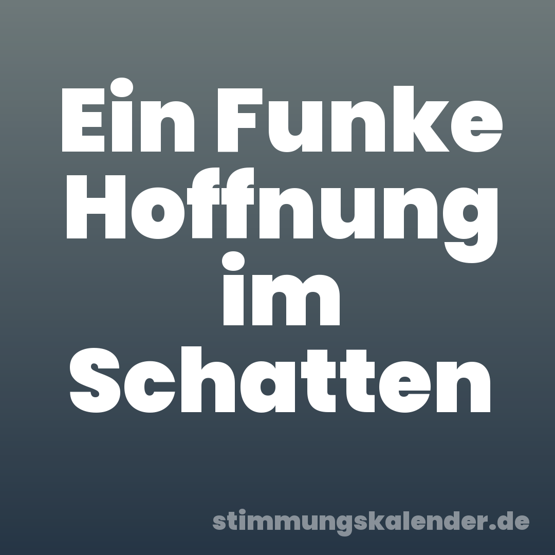 Ein Funke Hoffnung im Schatten