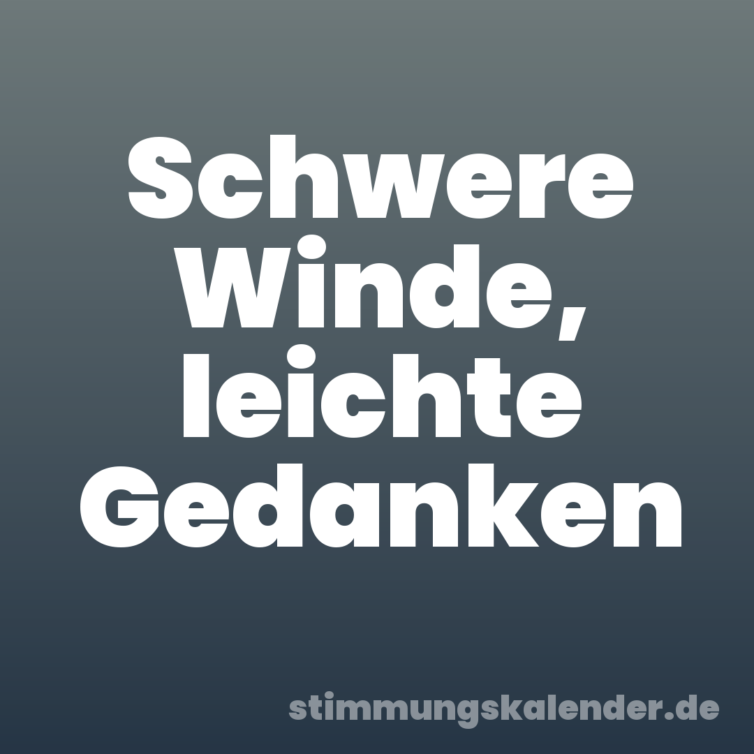 Schwere Winde, leichte Gedanken