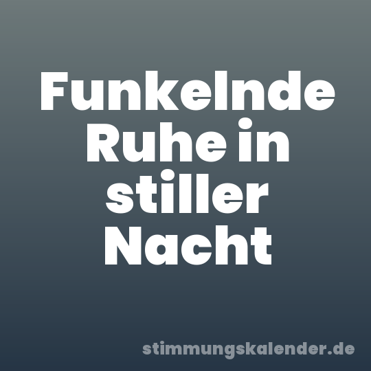 Funkelnde Ruhe in stiller Nacht