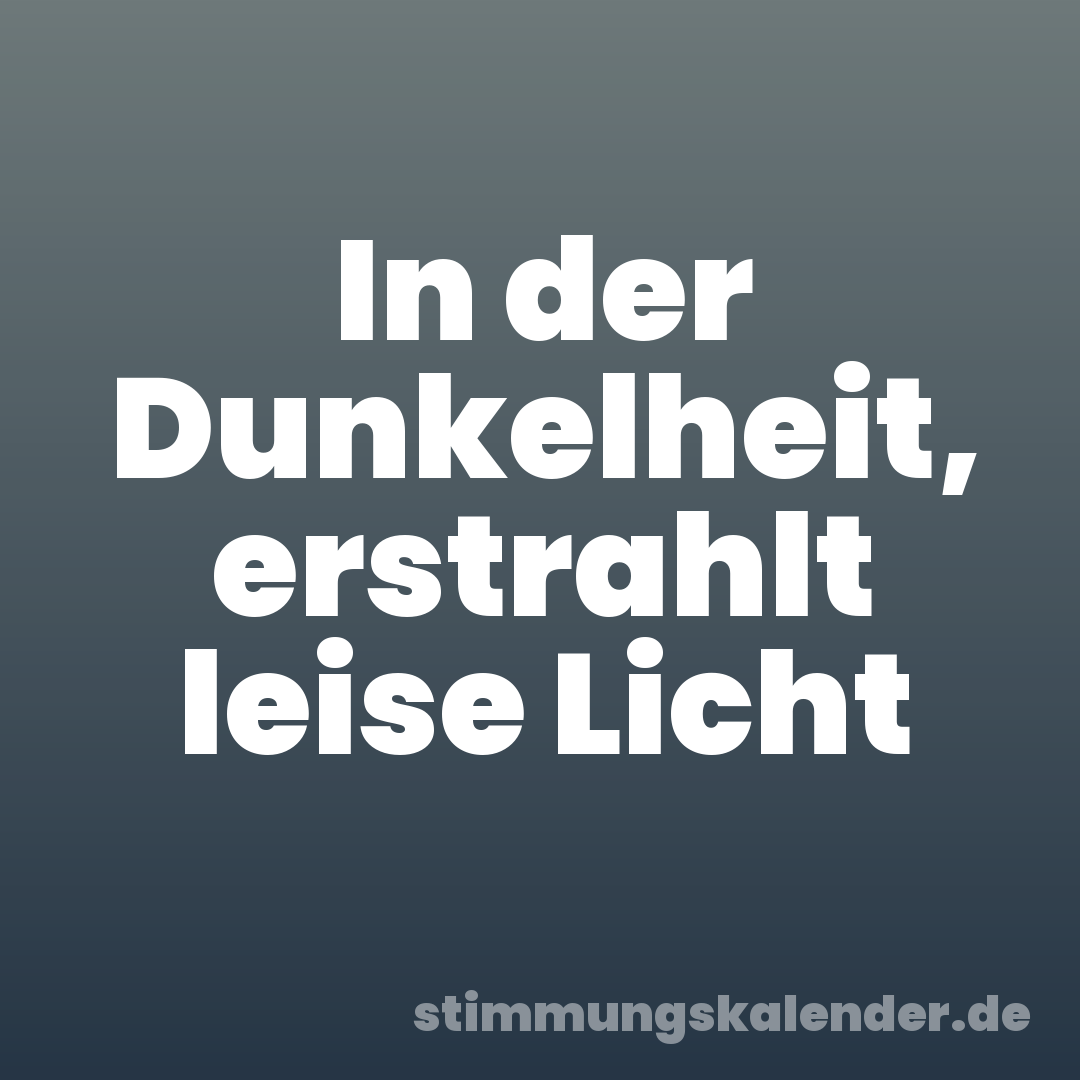 In der Dunkelheit, erstrahlt leise Licht