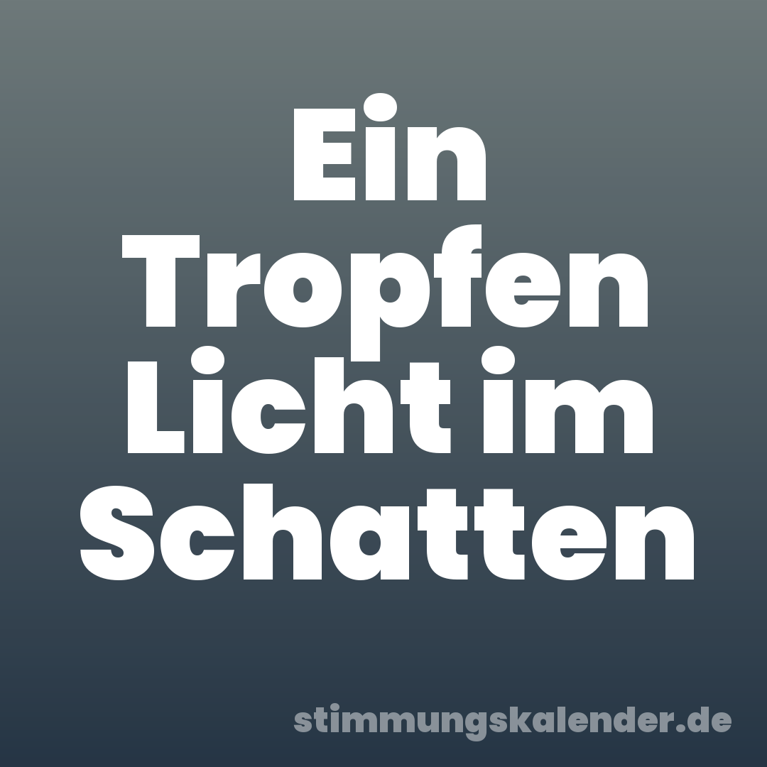 Ein Tropfen Licht im Schatten