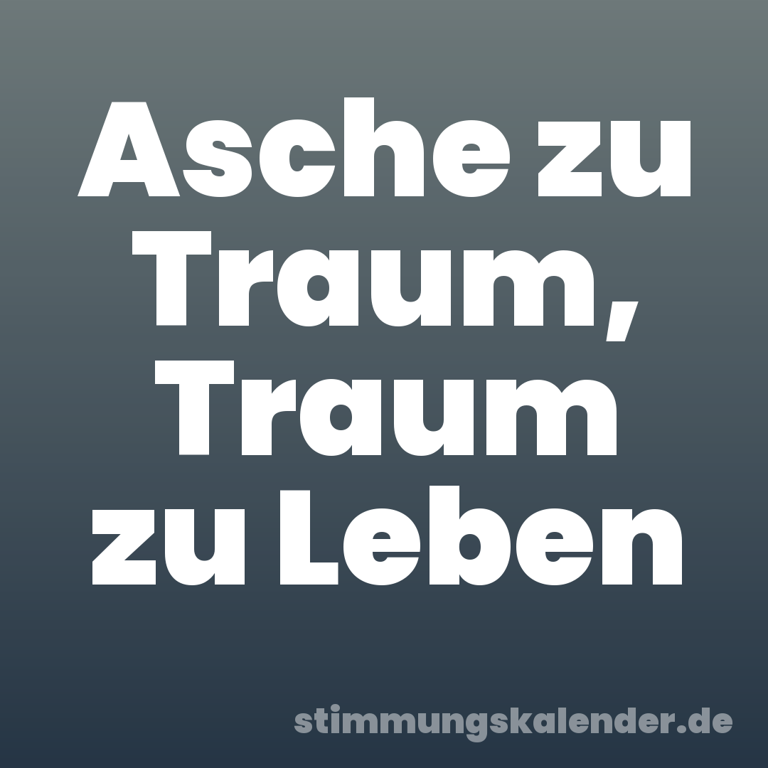 Asche zu Traum, Traum zu Leben