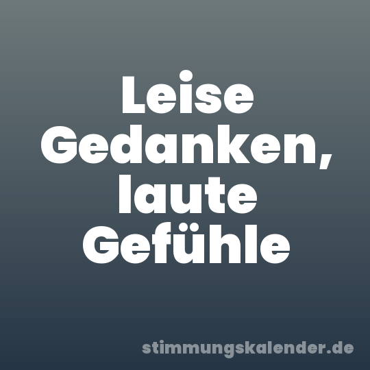 Leise Gedanken, laute Gefühle