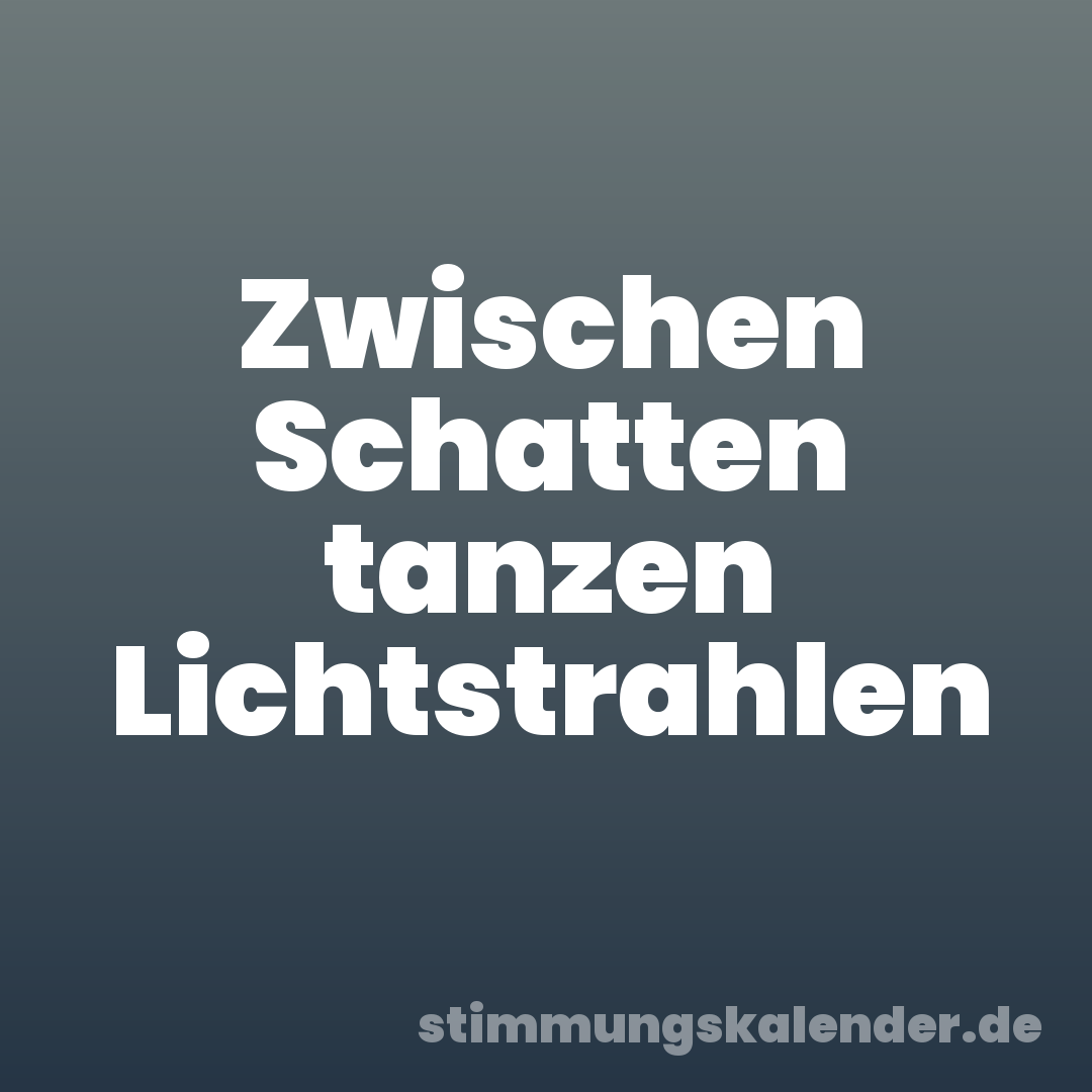Zwischen Schatten tanzen Lichtstrahlen