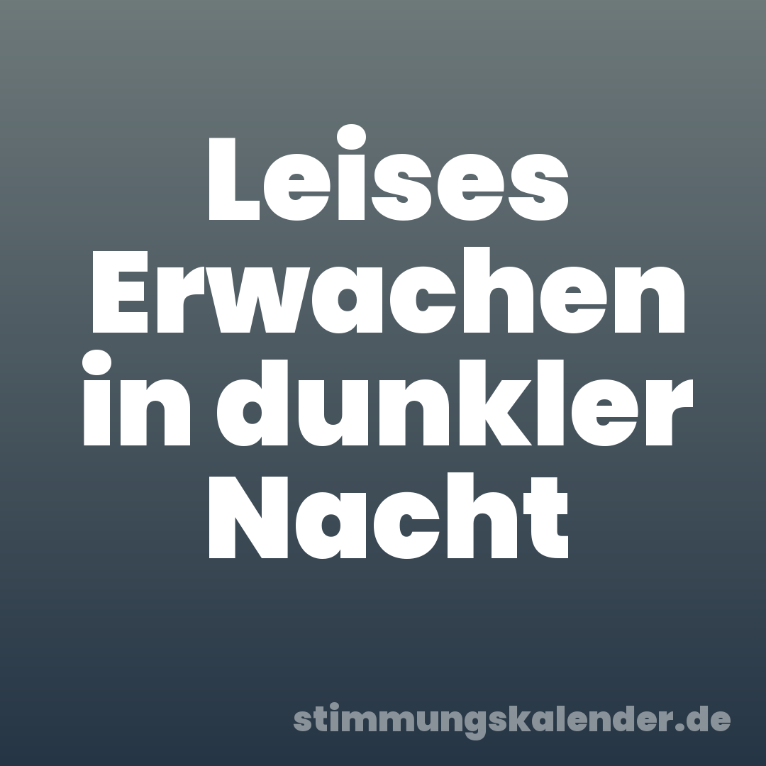 Leises Erwachen in dunkler Nacht