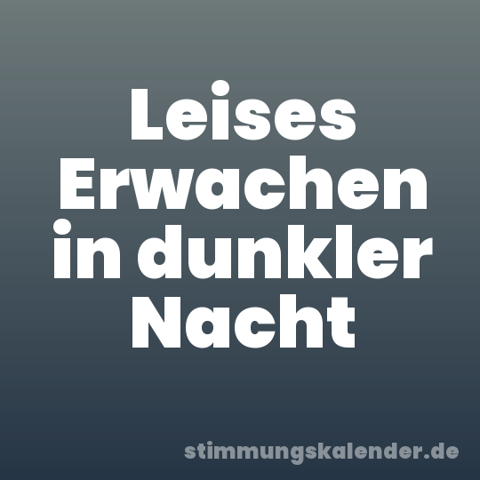 Leises Erwachen in dunkler Nacht