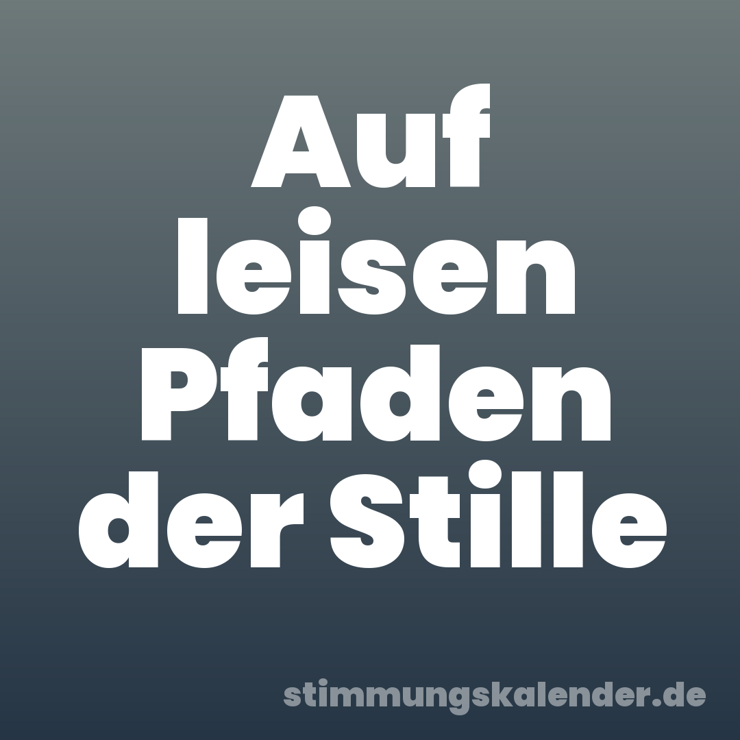 Auf leisen Pfaden der Stille