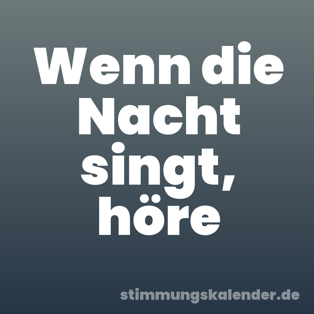 Wenn die Nacht singt, höre