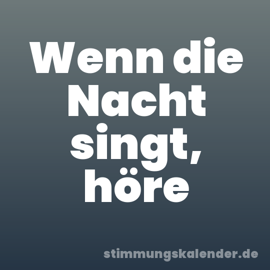 Wenn die Nacht singt, höre
