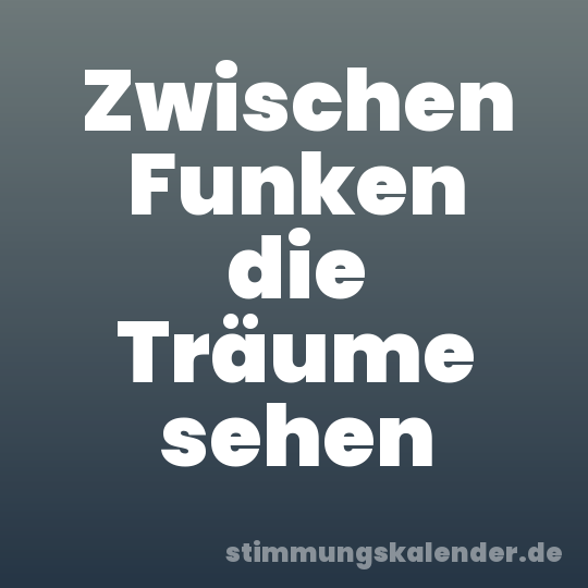 Zwischen Funken die Träume sehen