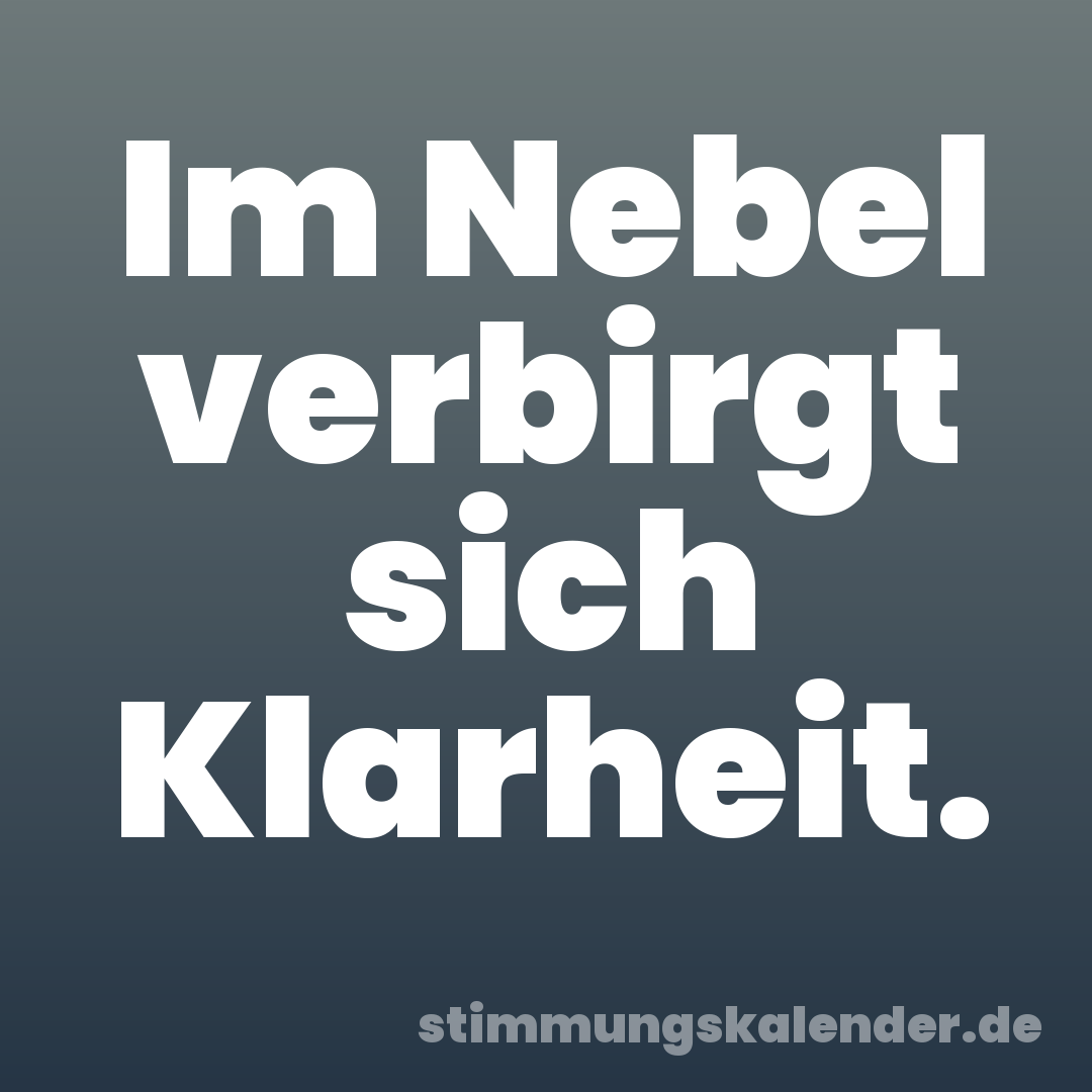 Im Nebel verbirgt sich Klarheit.